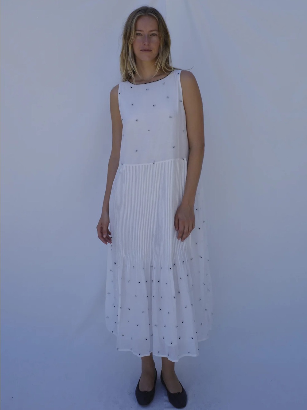 Emma Rothkopf Ida Pintuck Dress - Salt XS